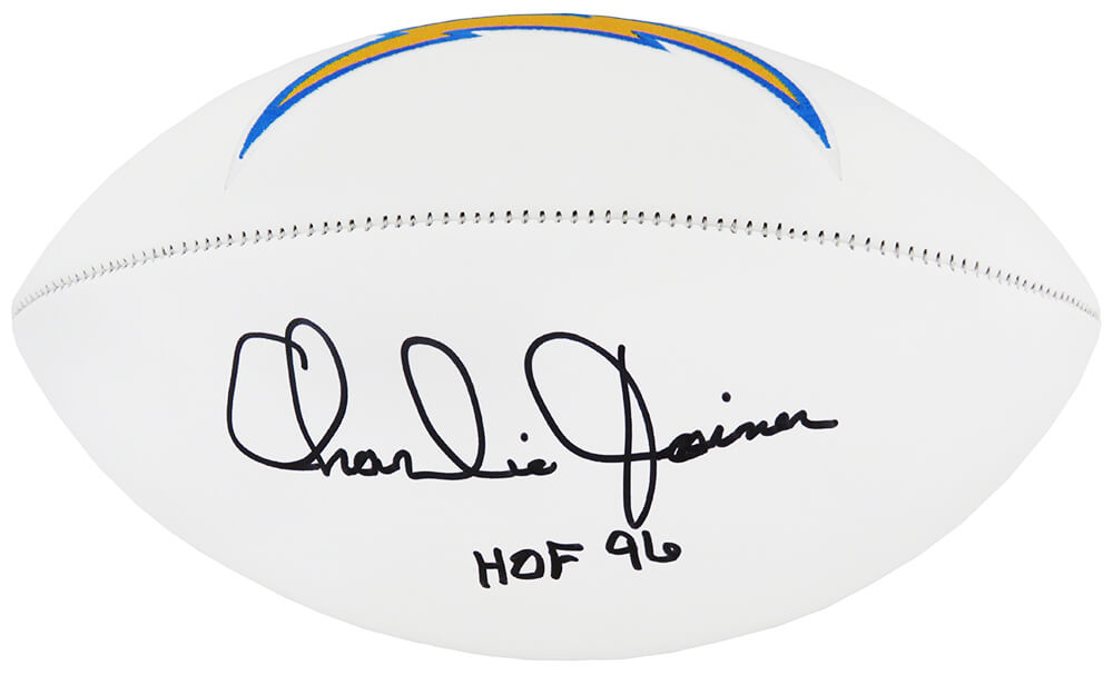 Charlie Joiner Signed Rawlings Chargers White Logo Full Size Football w/HOF'96 - JOIFTB303 - Charlie Joiner Signed Rawlings Chargers White Logo Full Size Football w/HOF'96 product image