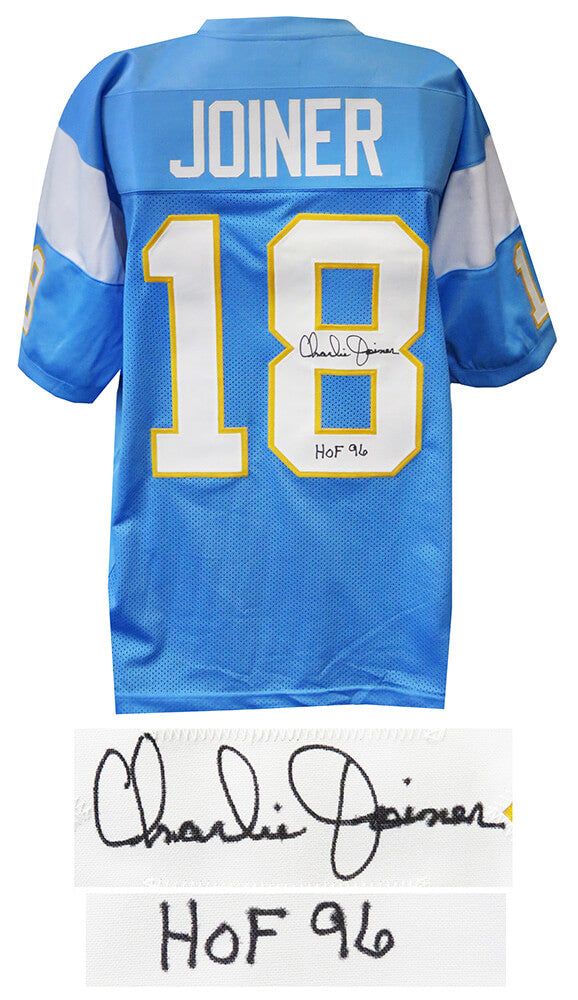 Charlie Joiner Signed Powder Blue Throwback Custom Jersey w/HOF'96 - JOIJRY306 - Charlie Joiner Signed Powder Blue Throwback Custom Jersey w/HOF'96 product image