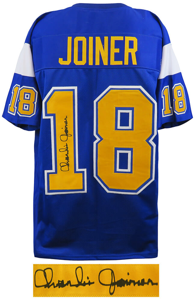 Charlie Joiner Signed Navy Blue T/B Custom Jersey w/HOF'96 - JOIJRY307 - Charlie Joiner Signed Navy Blue T/B Custom Jersey w/HOF'96 product image