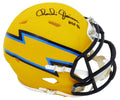 Charlie Joiner Signed Chargers AMP Alternate Series Riddell Speed Mini Helmet w/HOF'96 - JOIMIN303 - Charlie Joiner Signed Chargers AMP Alternate Series Riddell Speed Mini Helmet w/HOF'96 product image