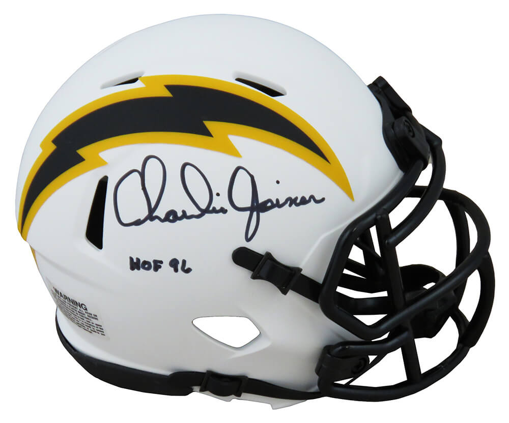 Charlie Joiner Signed Chargers Lunar Eclipse Riddell Speed Mini Helmet w/HOF'96 - JOIMIN304 - Charlie Joiner Signed Chargers Lunar Eclipse Riddell Speed Mini Helmet w/HOF'96 product image