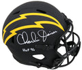 Charlie Joiner Signed Chargers Eclipse Black Matte Riddell Full Size Speed Replica Helmet w/HOF'96 - JOIREP303 - Charlie Joiner Signed Chargers Eclipse Black Matte Riddell Full Size Speed Replica Helmet w/HOF'96 product image