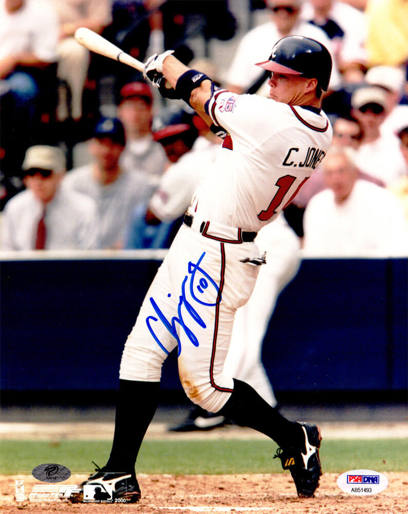 Chipper Jones Signed Atlanta Braves Swinging 8x10 Photo - JON08P120 - Chipper Jones Signed Atlanta Braves Swinging 8x10 Photo product image