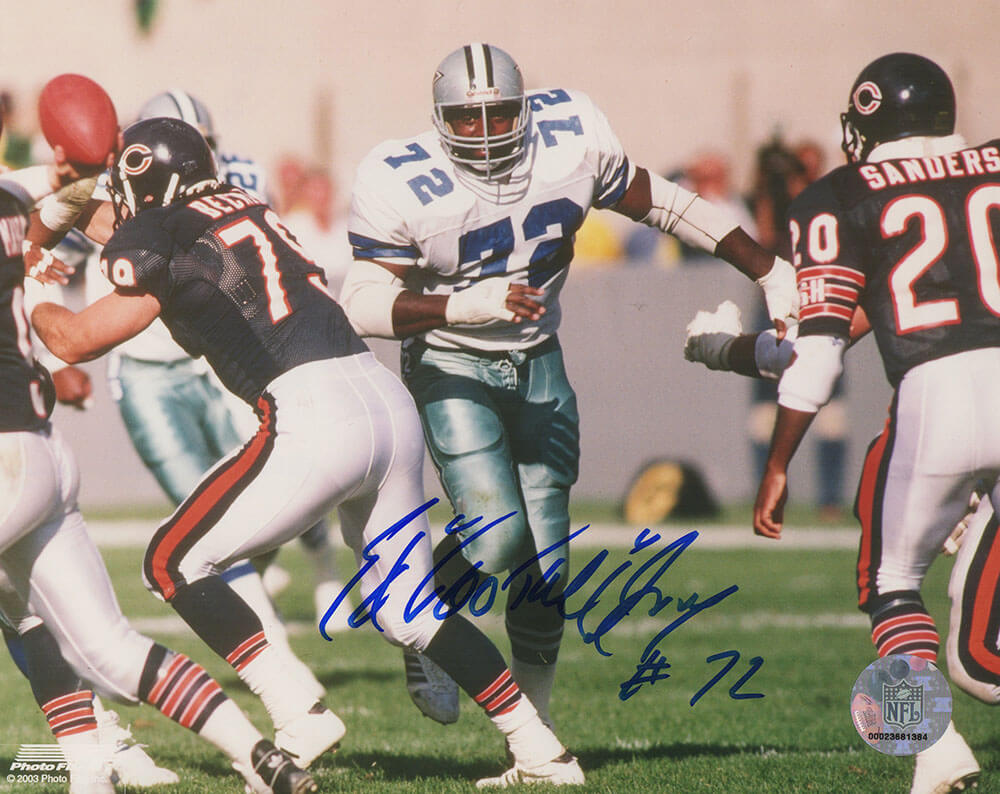 Ed 'Too Tall' Jones Signed Dallas Cowboys Action vs Bears 8x10 Photo - JON08P303 - Ed 'Too Tall' Jones Signed Dallas Cowboys Action vs Bears 8x10 Photo product image