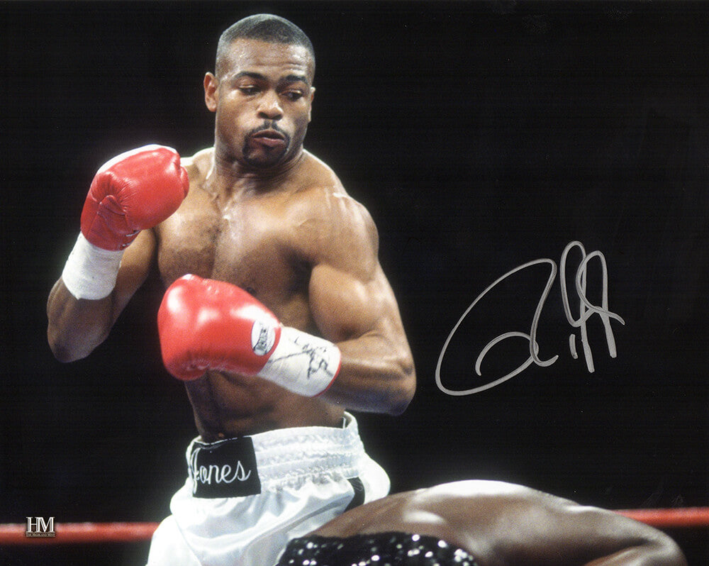 Roy Jones Jr. Signed Boxing White Trunks Action 8x10 Photo - JON08P514 - Roy Jones Jr. Signed Boxing White Trunks Action 8x10 Photo product image