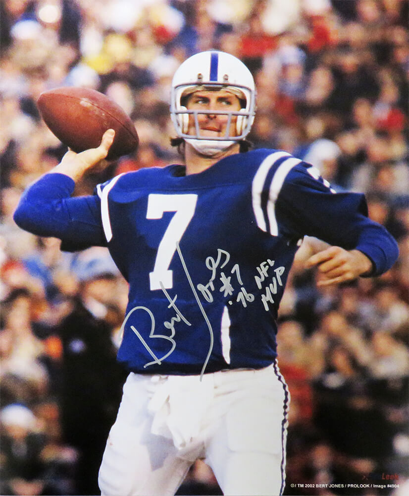 Bert Jones Signed Colts Passing Action 16x20 Photo w/76 NFL MVP - JON16P310 - Bert Jones Signed Colts Passing Action 16x20 Photo w/76 NFL MVP product image