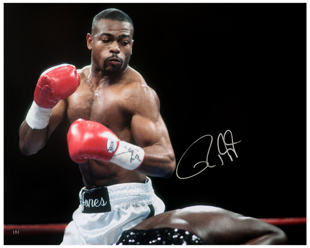 Roy Jones Jr. Signed Boxing White Trunks Action 16x20 Photo - JON16P506 - Roy Jones Jr. Signed Boxing White Trunks Action 16x20 Photo product image