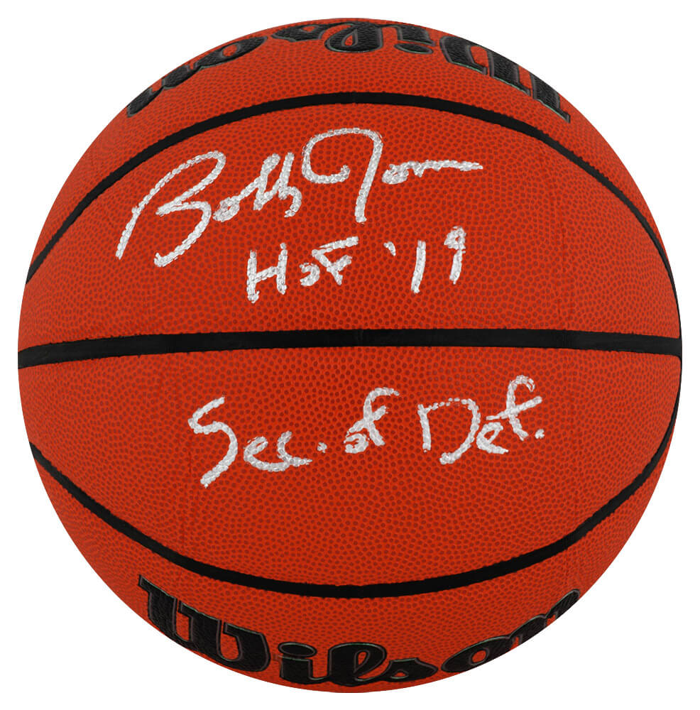 Bobby Jones Signed Wilson Indoor/Outdoor NBA Basketball w/HOF'19 & Sec of Def - JONBSK210 - Bobby Jones Signed Wilson Indoor/Outdoor NBA Basketball w/HOF'19 & Sec of Def product image