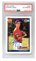 Chipper Jones Signed Atlanta Braves 1991 Topps Rookie Trading Card #333 - (PSA Encapsulated) - JONCAR100 - Chipper Jones Signed Atlanta Braves 1991 Topps Rookie Trading Card #333 - (PSA Encapsulated) product image