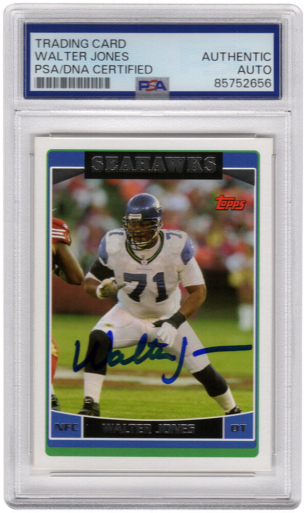 Walter Jones Signed Seattle Seahawks 2006 Topps Football Card #15 - (PSA Encapsulated) - JONCAR327 - Walter Jones Signed Seattle Seahawks 2006 Topps Football Card #15 - (PSA Encapsulated) product image