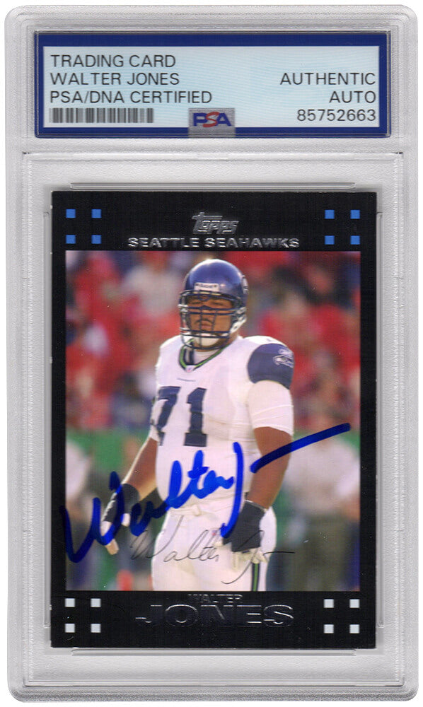 Walter Jones Signed Seattle Seahawks 2007 Topps Football Card #285 - (PSA Encapsulated) - JONCAR328 - Walter Jones Signed Seattle Seahawks 2007 Topps Football Card #285 - (PSA Encapsulated) product image