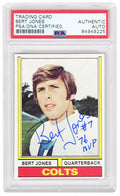 Bert Jones Signed Colts 1974 Topps Rookie Football Card #524 w/76 MVP - (PSA Encapsulated) - JONCAR340 - Bert Jones Signed Colts 1974 Topps Rookie Football Card #524 w/76 MVP - (PSA Encapsulated) product image