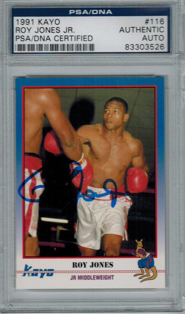 Roy Jones Jr Signed Boxing Jr Middleweight 1991 Kayo Rookie Card #116 PSA/DNA - JONCAR500 - Roy Jones Jr Signed Boxing Jr Middleweight 1991 Kayo Rookie Card #116 PSA/DNA product image