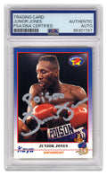 Junior Jones Signed 1991 Kayo Boxing Card #231 w/Poison - (PSA Encapsulated) - JONCAR513 - Junior Jones Signed 1991 Kayo Boxing Card #231 w/Poison - (PSA Encapsulated) product image