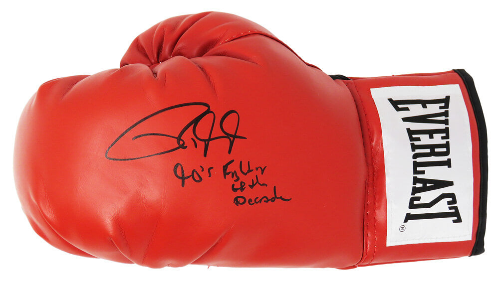 Roy Jones Jr Signed Everlast Red Boxing Glove w/'90s Fighter of the Decade - JONGLV506 - Roy Jones Jr Signed Everlast Red Boxing Glove w/'90s Fighter of the Decade product image
