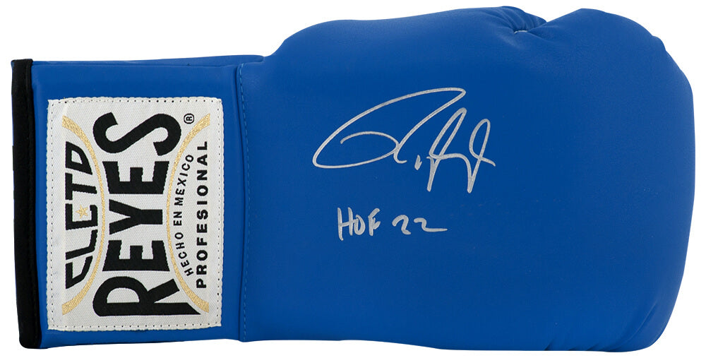 Roy Jones Jr. Signed Cleto Reyes Blue Boxing Glove w/HOF'22 - JONGLV514 - Roy Jones Jr. Signed Cleto Reyes Blue Boxing Glove w/HOF'22 product image