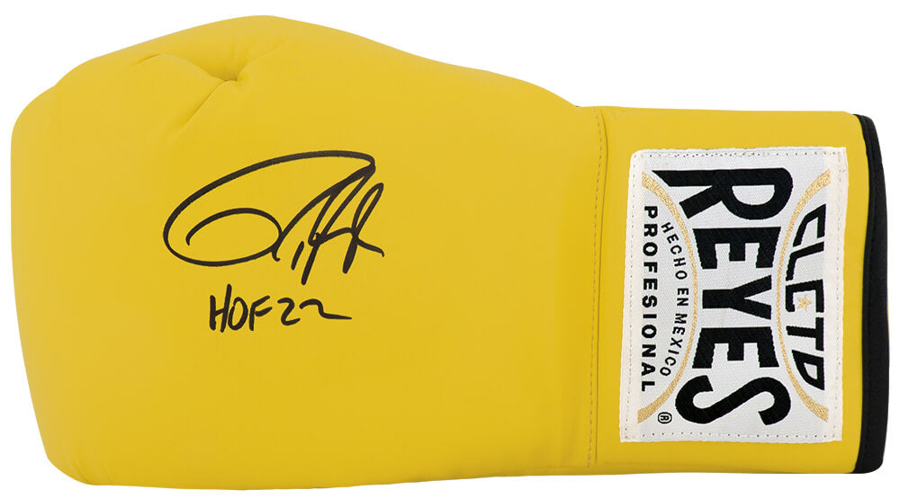 Roy Jones Jr. Signed Cleto Reyes Yellow Boxing Glove w/HOF'22 - JONGLV515 - Roy Jones Jr. Signed Cleto Reyes Yellow Boxing Glove w/HOF'22 product image