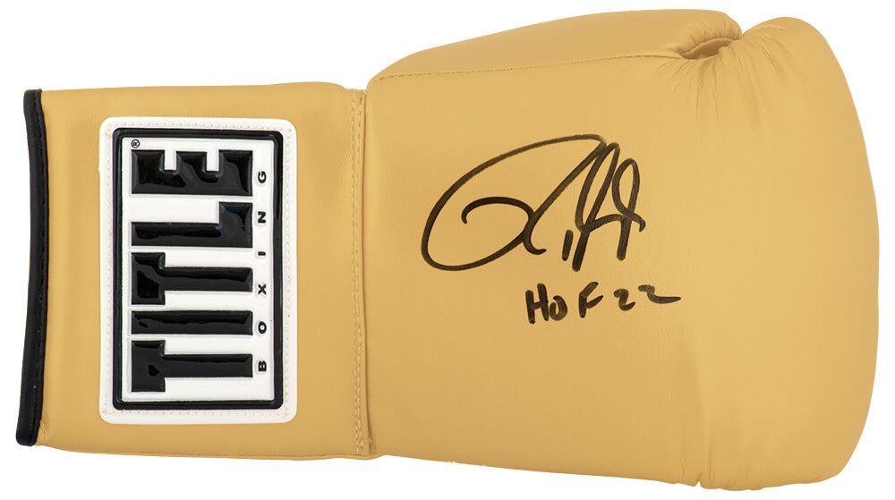 Roy Jones Jr. Signed Title Gold Boxing Glove w/HOF'22 - JONGLV516 - Roy Jones Jr. Signed Title Gold Boxing Glove w/HOF'22 product image
