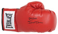 Junior Jones Signed Everlast Red Boxing Glove w/Poison - JONGLV530 - Junior Jones Signed Everlast Red Boxing Glove w/Poison product image