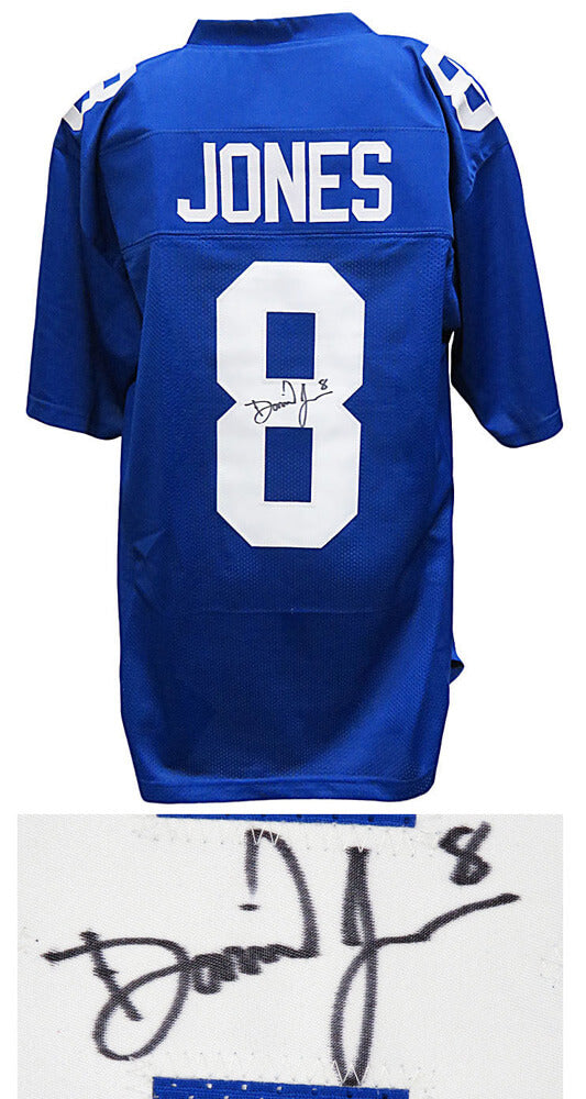 Daniel Jones Signed Blue Custom Football Jersey - JONJRY320 - Daniel Jones Signed Blue Custom Football Jersey product image