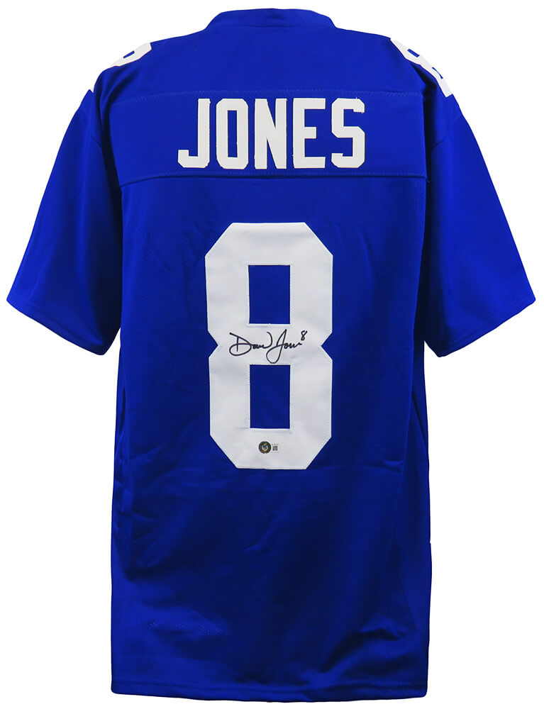 Daniel Jones Signed Blue Custom Football Jersey - (Beckett) - JONJRY321 - Daniel Jones Signed Blue Custom Football Jersey - (Beckett) product image