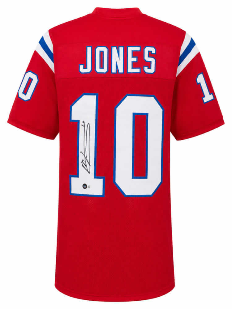 Mac Jones Signed Red Custom Football Jersey - (Beckett) - JONJRY331 - Mac Jones Signed Red Custom Football Jersey - (Beckett) product image