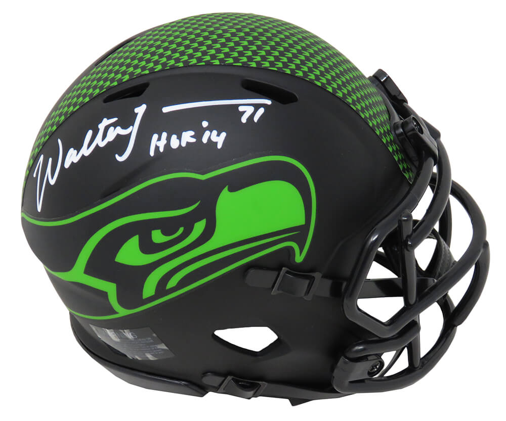 Walter Jones Signed Seattle Seahawks Eclipse Black Matte Riddell Speed Mini Helmet w/HOF'14 - JONMIN312 - Walter Jones Signed Seattle Seahawks Eclipse Black Matte Riddell Speed Mini Helmet w/HOF'14 product image