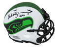 Walter Jones Signed Seattle Seahawks Lunar Eclipse White Matte Riddell Speed Mini Helmet w/HOF'14 - JONMIN313 - Walter Jones Signed Seattle Seahawks Lunar Eclipse White Matte Riddell Speed Mini Helmet w/HOF'14 product image
