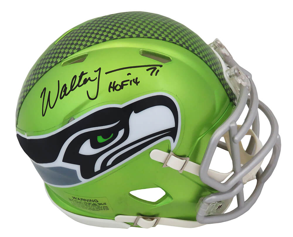 Walter Jones Signed Seattle Seahawks FLASH Riddell Speed Mini Helmet w/HOF'14 - JONMIN314 - Walter Jones Signed Seattle Seahawks FLASH Riddell Speed Mini Helmet w/HOF'14 product image