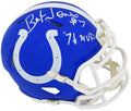 Bert Jones Signed Colts FLASH Riddell Speed Mini Helmet w/76 MVP - JONMIN331 - Bert Jones Signed Colts FLASH Riddell Speed Mini Helmet w/76 MVP product image