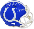 Bert Jones Signed Colts Blue FLASH Riddell Mini Helmet w/76 MVP - JONMIN333 - Bert Jones Signed Colts Blue FLASH Riddell Mini Helmet w/76 MVP product image