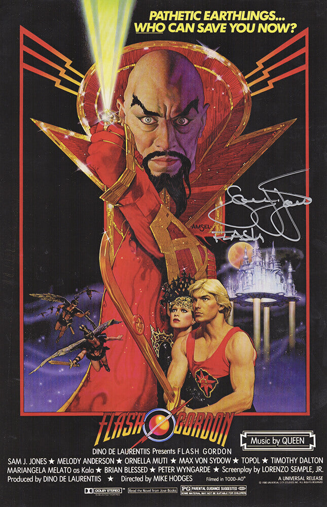 Sam J. Jones Signed Flash Gordon 11x17 Movie Poster w/Flash - JONPST511 - Sam J. Jones Signed Flash Gordon 11x17 Movie Poster w/Flash product image