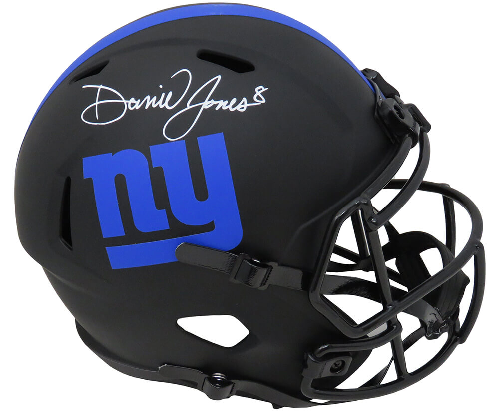 Daniel Jones Signed New York Giants Eclipse Black Matte  Riddell Full Size Speed Replica Helmet - JONREP312 - Daniel Jones Signed New York Giants Eclipse Black Matte Riddell Full Size Speed Replica Helmet product image