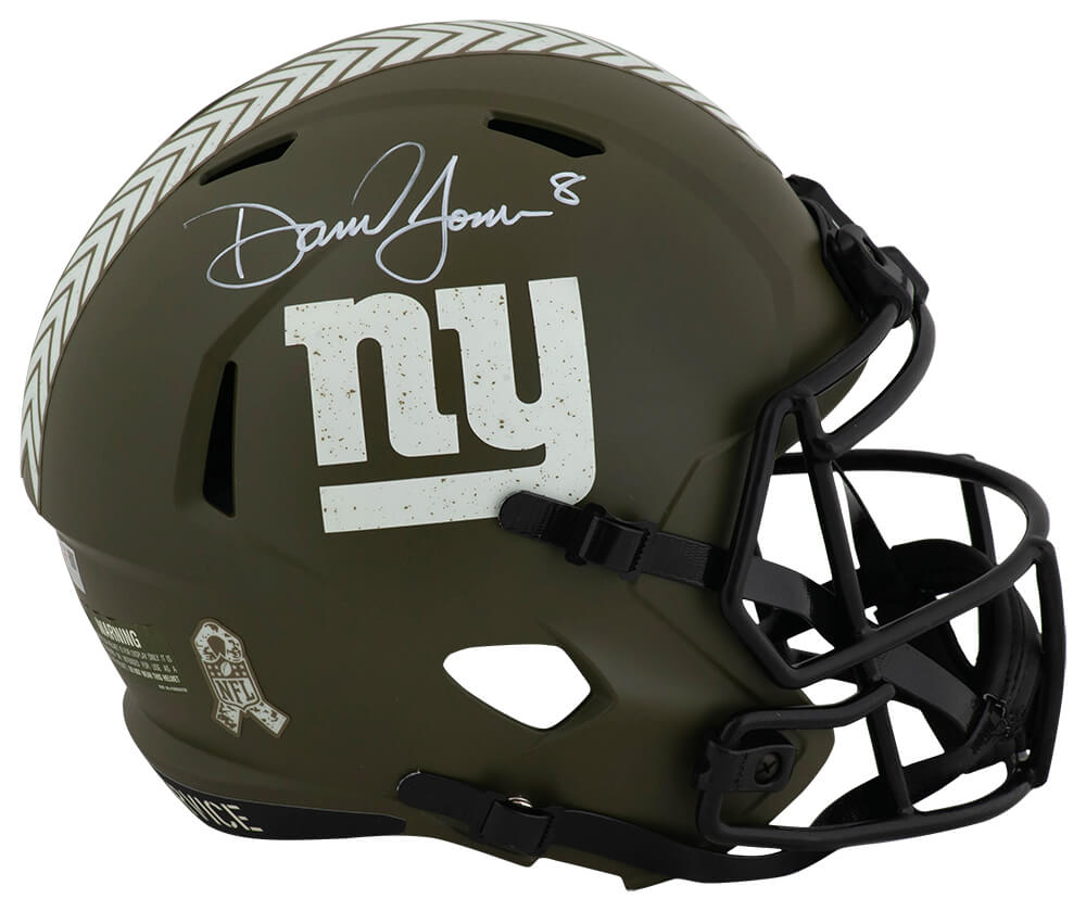 Daniel Jones Signed New York Giants SALUTE 2022 Riddell Full Size Speed Replica Helmet - (Fanatics) - JONREP316 - Daniel Jones Signed New York Giants SALUTE 2022 Riddell Full Size Speed Replica Helmet - (Fanatics) product image