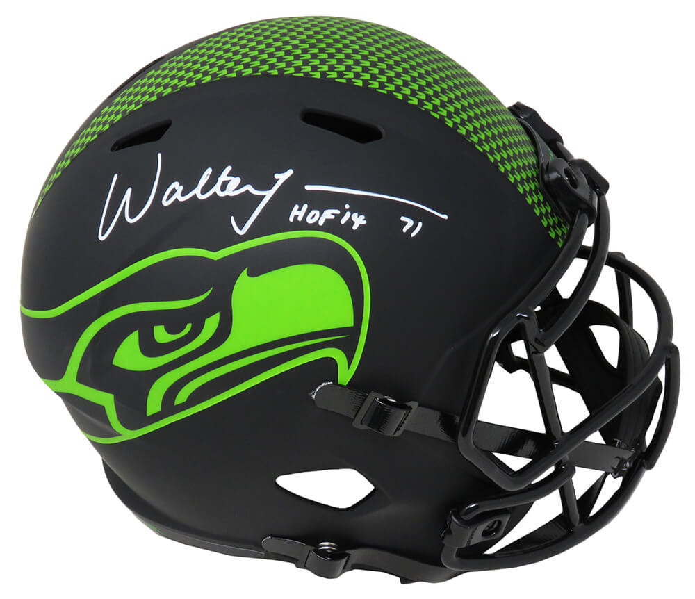 Walter Jones Signed Seattle Seahawks Eclipse Black Matte Riddell Full Size Speed Replica Helmet w/HOF'14 - JONREP321 - Walter Jones Signed Seattle Seahawks Eclipse Black Matte Riddell Full Size Speed Replica Helmet w/HOF'14 product image