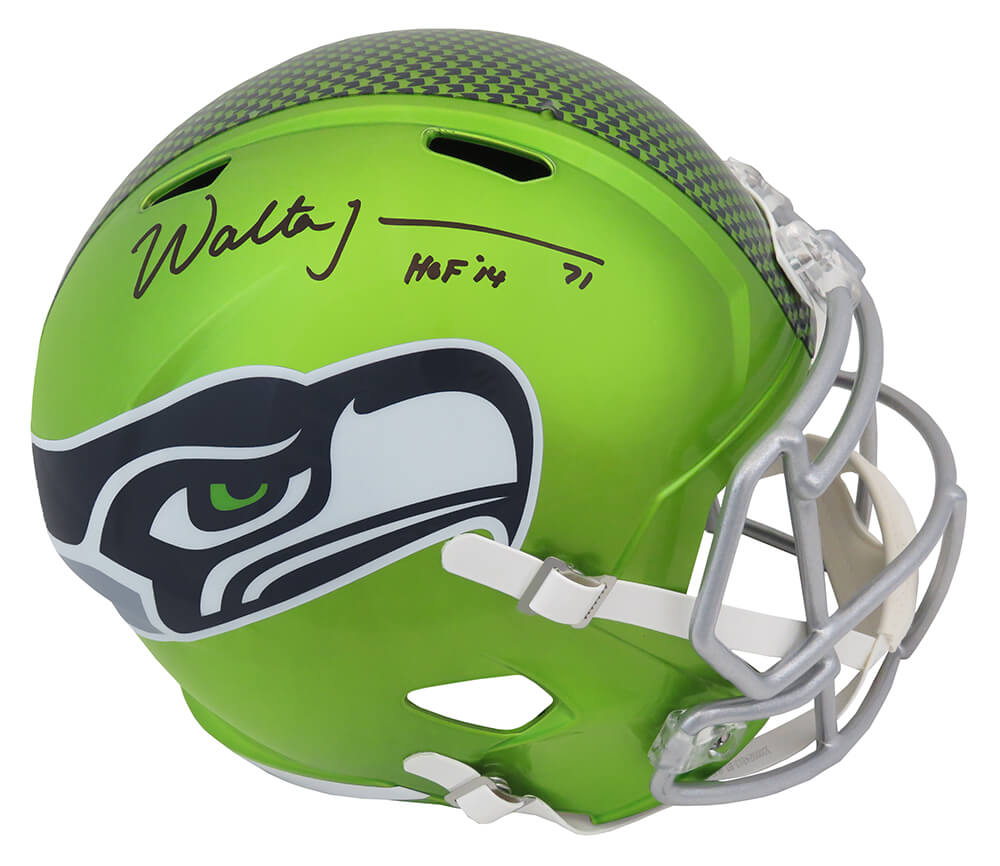 Walter Jones Signed Seattle Seahawks FLASH Riddell Full Size Speed Replica Helmet w/HOF'14 - JONREP323 - Walter Jones Signed Seattle Seahawks FLASH Riddell Full Size Speed Replica Helmet w/HOF'14 product image