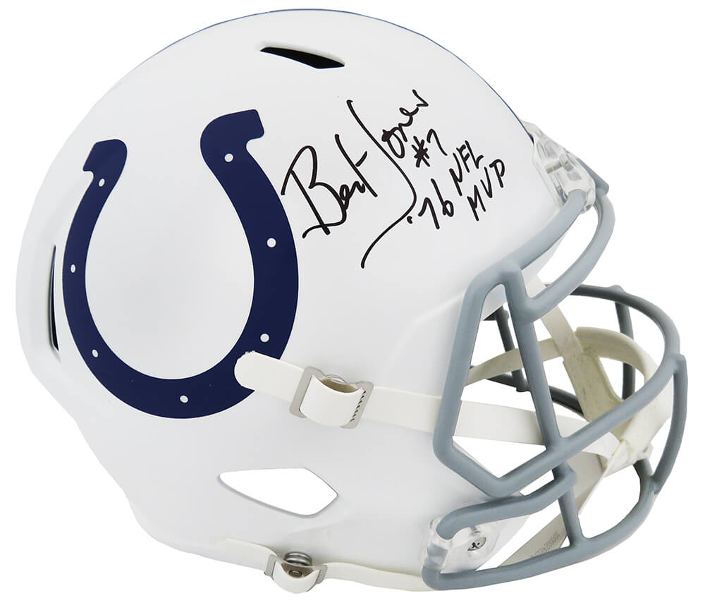 Bert Jones Signed Colts Riddell Full Size Speed Replica Helmet w/76 NFL MVP - JONREP340 - Bert Jones Signed Colts Riddell Full Size Speed Replica Helmet w/76 NFL MVP product image