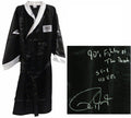 Roy Jones Jr Signed Everlast Black Full Length Boxing Robe w/90's Fighter of the Decade & 55-8, 40 KO's - JONROB503 - Roy Jones Jr Signed Everlast Black Full Length Boxing Robe w/90's Fighter of the Decade & 55-8, 40 KO's product image