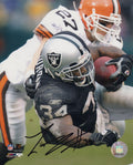 Lamont Jordan Signed Raiders Black Jersey Action vs Browns 8x10 Photo - JOR08P312 - Lamont Jordan Signed Raiders Black Jersey Action vs Browns 8x10 Photo product image