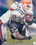 Lamont Jordan Signed Raiders Black Jersey Action vs Browns 16x20 Photo - JOR16P300 - Lamont Jordan Signed Raiders Black Jersey Action vs Browns 16x20 Photo product image
