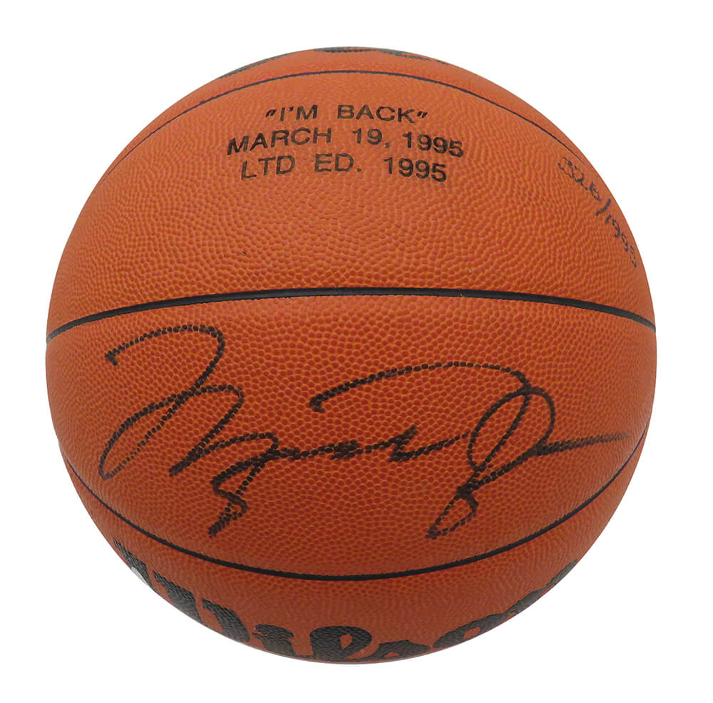 Michael Jordan Signed Wilson Jet "I'm Back March 19, 1995" Engraved Basketball (LE #326/1995) (UDA) - JORBSK206 - Michael Jordan Signed Wilson Jet "I'm Back March 19, 1995" Engraved Basketball (LE #326/1995) (UDA) product image