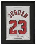 Michael Jordan Signed & Framed 20x26 Chicago Bulls White Jersey Numbers Piece - (UDA) - JORFRM200 - Michael Jordan Signed & Framed 20x26 Chicago Bulls White Jersey Numbers Piece - (UDA) product image