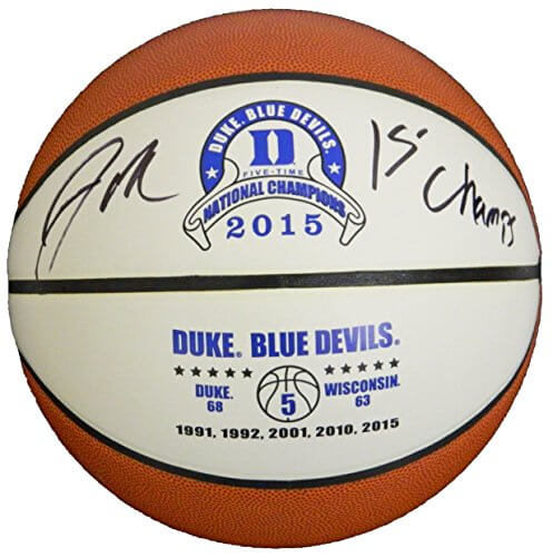 Jahlil Okafor Signed Duke 2015 NCAA Champs Commemorative White Logo Basketball w/15 Champs - OKABSK209 - Jahlil Okafor Signed Duke 2015 NCAA Champs Commemorative White Logo Basketball w/15 Champs product image