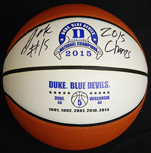 Jahlil Okafor Signed Duke Blue Devils 2015 NCAA Champs Commemorative White Logo Basketball w/2015 Champs - OKABSK201 - Jahlil Okafor Signed Duke Blue Devils 2015 NCAA Champs Commemorative White Logo Basketball w/2015 Champs product image