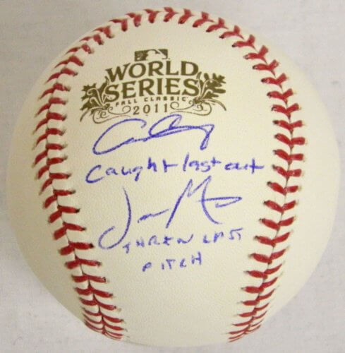 Jason Motte & Allen Craig Dual-Signed Autographed 2011 World Series Baseball w/Last Pitch, Last Out - MOTBSB105 - Jason Motte & Allen Craig Dual-Signed Autographed 2011 World Series Baseball w/Last Pitch, Last Out product image