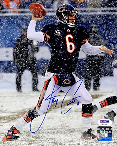 Jay Cutler Signed Chicago Bears Snow Game Passing Action 8x10 Photo - CUT08P300 - Jay Cutler Signed Chicago Bears Snow Game Passing Action 8x10 Photo product image