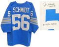 Joe Schmidt Signed Autographed Blue Custom Jersey w/HOF'73 & 53,57 NFL Champs - SCHJRY300 - Joe Schmidt Signed Autographed Blue Custom Jersey w/HOF'73 & 53,57 NFL Champs product image