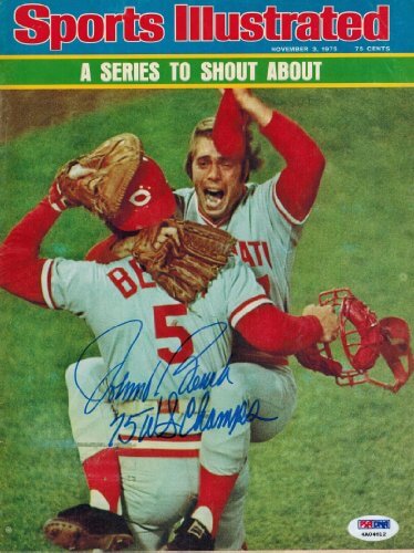 Johnny Bench Signed Autographed Reds"A Series to Shout About" 11/3/75 Sports Illustrated w/75 WS Champs - BENMAG100 - Johnny Bench Signed Autographed Reds"A Series to Shout About" 11/3/75 Sports Illustrated w/75 WS Champs product image