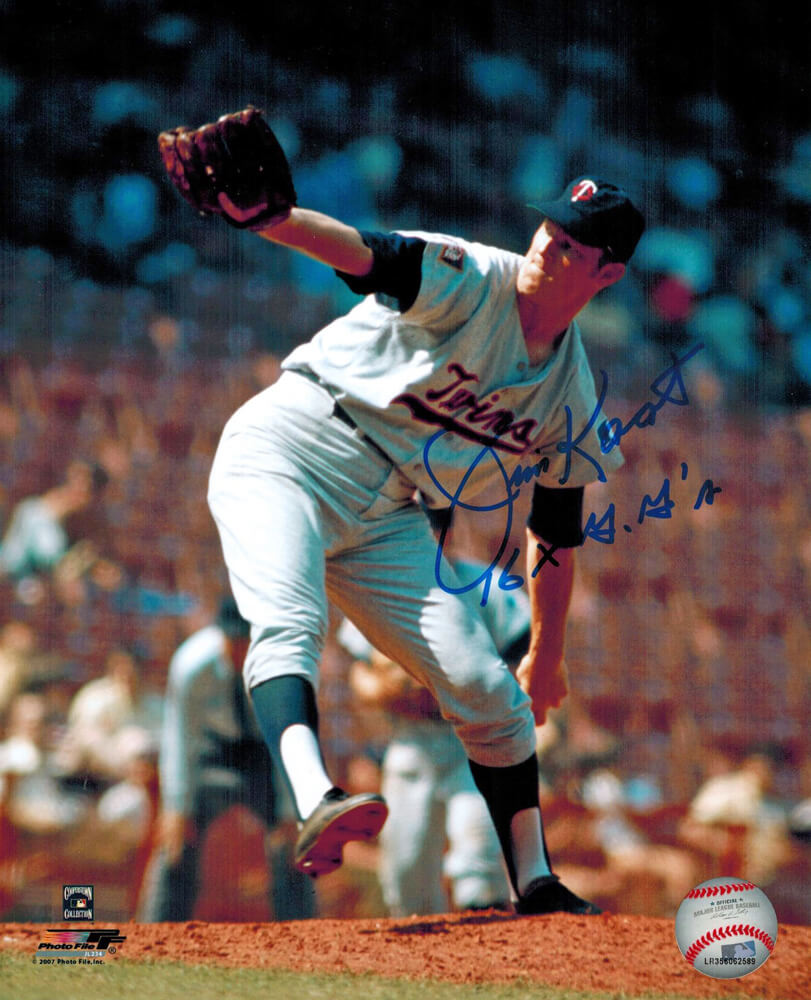 Jim Kaat Signed Twins Action 8x10 Photo w/16x GG - KAA08P102 - Jim Kaat Signed Twins Action 8x10 Photo w/16x GG product image