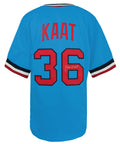 Jim Kaat Signed Baby Blue Throwback Custom Baseball Jersey - KAAJRY100 - Jim Kaat Signed Baby Blue Throwback Custom Baseball Jersey product image